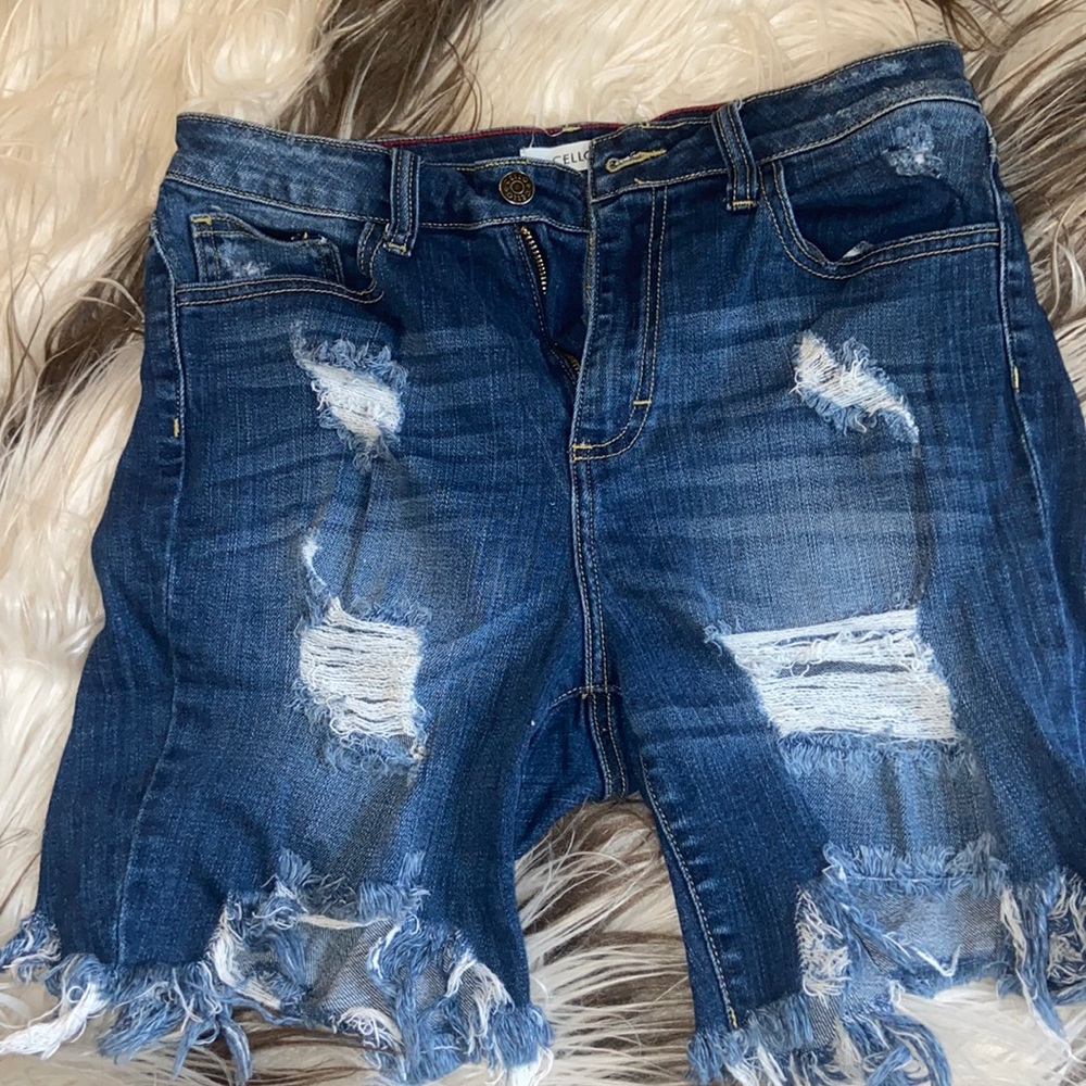 Blue Jean Ripped Shorts